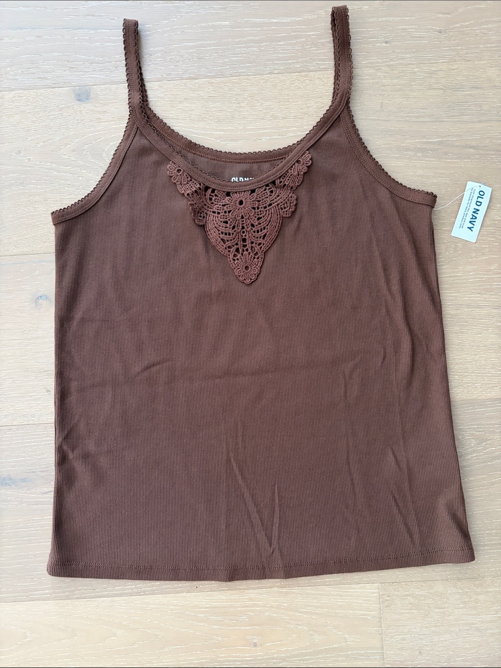 Old Navy Brown Crochet-Detail Spaghetti Strap Camisole